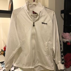 Wilson track jacket tennis white satin jacket